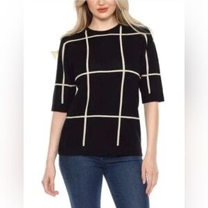 Wrapper Black and Cream Women's Sweater